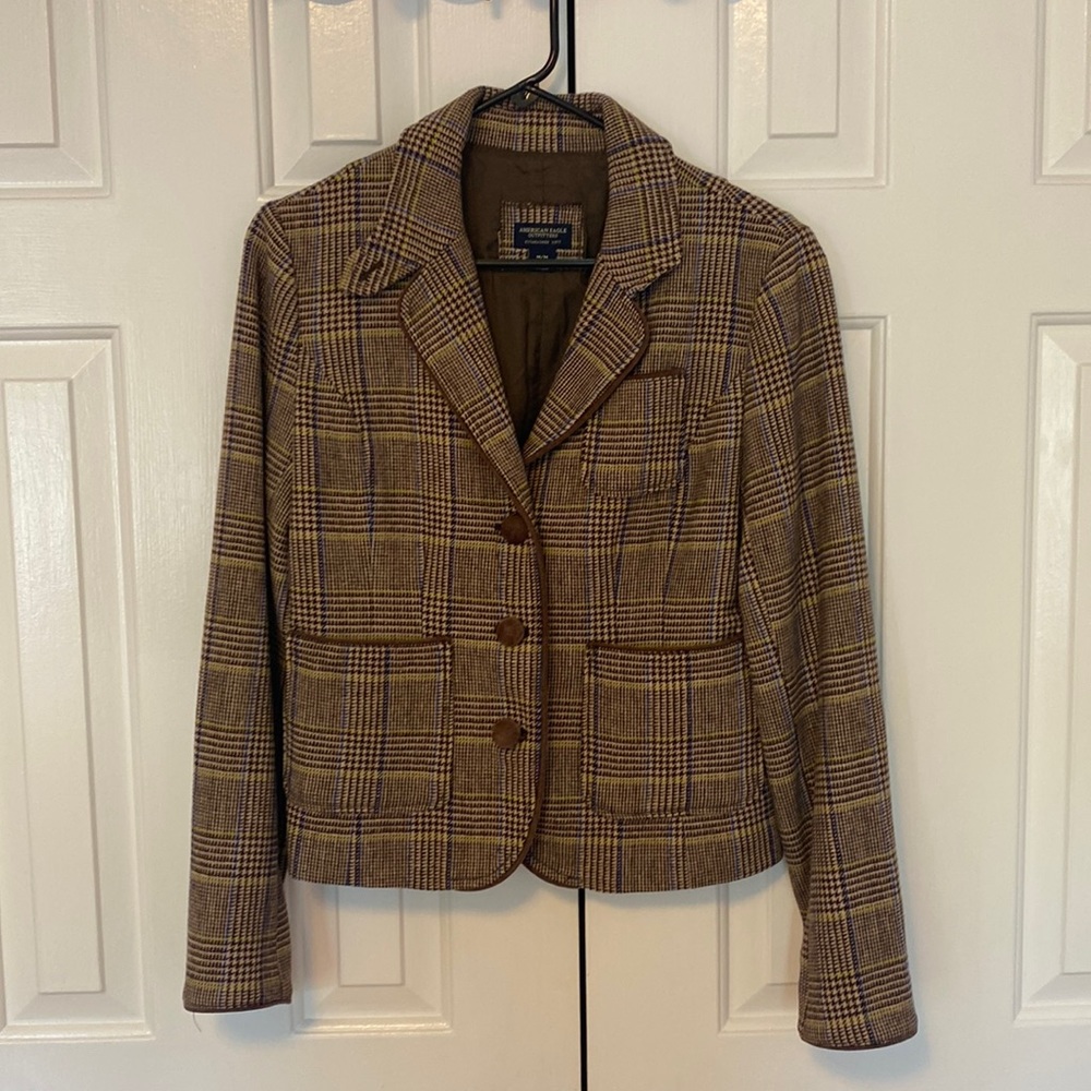 Y2K Blazer American Eagle Plaid